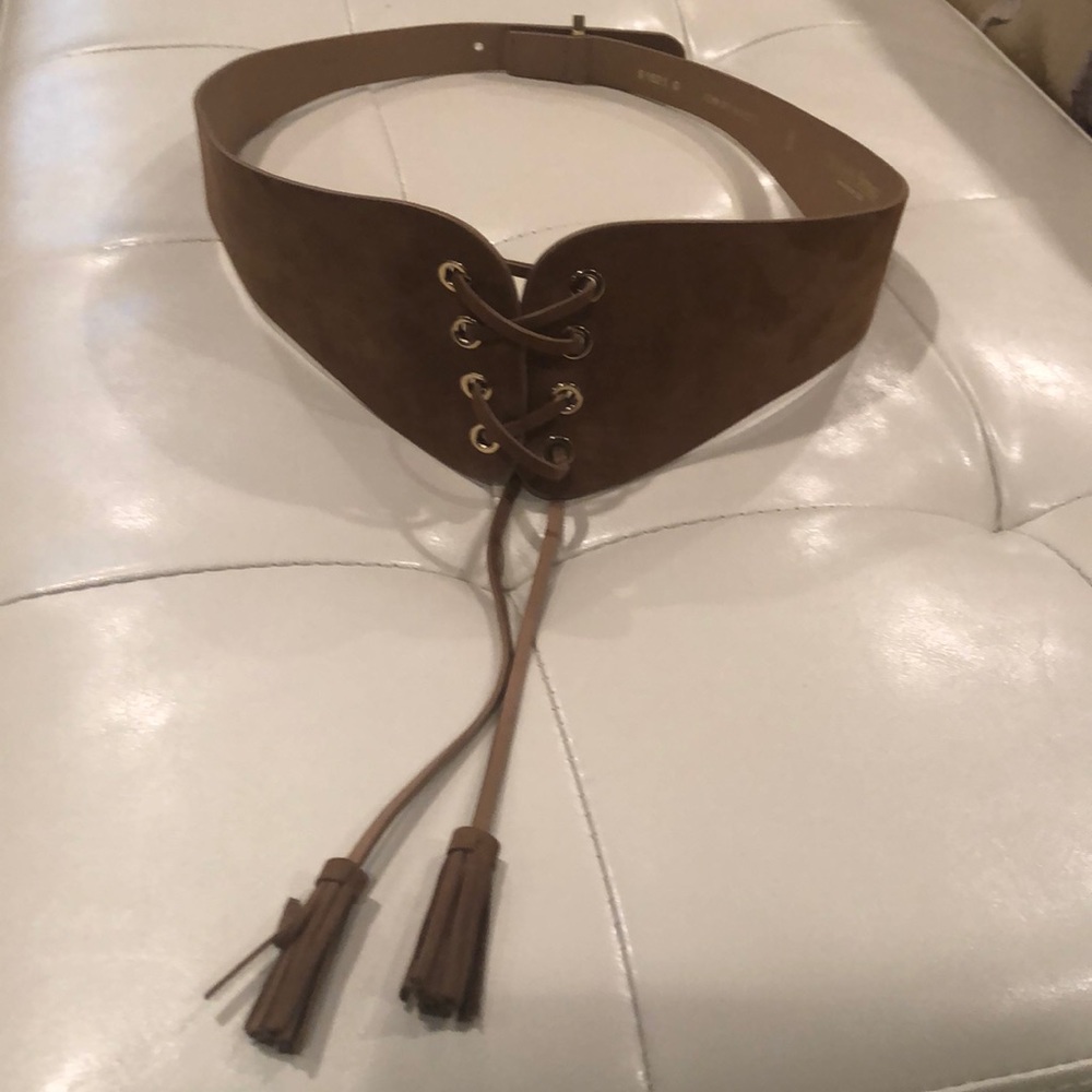 Maison Boinet suede laced corset belt